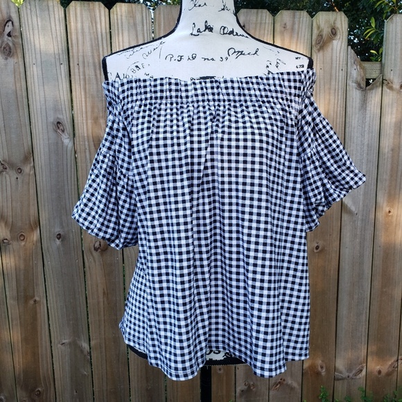 J for Justify Tops - J for Justify Off Shoulder Gingham Top Size L